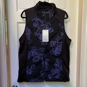 NWT Athleta black and lavender Inlet reflective puffer vest - size XL NEW